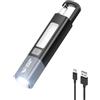 Smiling Shark Torcia LED Potente Professionale, G1 Mini Torcia Ricaricabile USB con Luce Laterale 3 Modalità & Zoom Impermeabile Torce Alta Potenza con Gancio per Viaggio/Emergenza, Nero