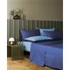 Bassetti Completo Letto Una Piazza e Mezza, Pop Color Double, Lenzuola, 100% cotone, Oltremare, 180 x 280