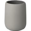 blomus -SONO 69048 - Bicchiere portaspazzolino in ceramica, con spazio per spazzolino e dentifricio, Soft Touch, accessorio esclusivo da bagno (A/L x P): 11 x 8,5 x 8,5 cm, satellite, 69048