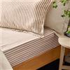 furn. Lenzuolo con angoli in cotone a righe mélange Yard Hebden - Doppio - Pecan