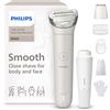 Philips Lady Shaver Serie 8000 - Rasoio senza filo, Wet & Dry, sistema di rasatura a 3 lame, testina di rasatura flessibile,per viso,corpo, gambe e zona bikini,100 minuti di utilizzo,modello BRL159/00