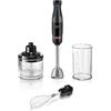 Bosch Elettrodomestici Bosch Serie 4 Frullatore a Immersione ErgoMaster MSM4B621, 1000 W, Ergonomico, Regolazione Dinamica della Velocità, Lame in Acciaio Inox, Tritatutto e Frusta Inclusi, Bicchiere Graduato, Nero