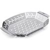 Weber Cestino BBQ Premium - Piccolo (27 x 19 cm), Ciotola resistente al calore e lavabile in lavastoviglie in acciaio inossidabile, Ideale per contorni, adatto a tutti i tipi di grill - Argento (6677)