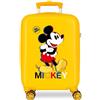 Disney Mickey All Smile Valise Cabine Multicolore 38x55x20 cm Rigide ABS Fermeture à Combinaison Latérale 35L 2 kg 4 Doubles Roues Bagage à Main, giallo, Taglia unica, Valigia cabina