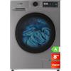 EVVO Lavatrice 8 kg Caricamento frontale Nature 8, 1350 rpm, Classe energetica A, Motore Inverter, tamburo diamante ePROTECT, Steam Wash, Lavaggio rapido 15', Hygiene Pro (8 kg, Inox)