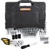 VEVOR Set di Attrezzi Meccanici, 385 x 285 x 85 mm 121 Pezzi, Set di Attrezzi Meccanici SAE e Metrici con Bussola 6,35 mm 9,52 mm 12,7 mm con Punte Chiavi Maniglia a Cricchetto Custodia da Trasporto