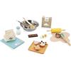 Janod - Il Mio Set da Pasticcere - Giocattolo di Imitazione Cucina e Ristorante - 19 Accessori in Legno e Feltro - Certificato FSC - Vernice ad Acqua - Dai 3 Anni, J06618