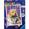 Ravensburger - Creart Serie D Amici Pelosi | Kit Pittura Bambini | Dipingere Con I Numeri Include Tutto Il Necessario | Giochi Bambini 9 Anni O Più | Creart 9 Anni
