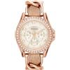 Fossil Orologio Riley da donna, movimento cronografo al quarzo con cinturino in acciaio inossidabile o in pelle, 38 mm, Beige e oro rosa
