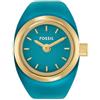 FOSSIL Orologio Ring da donna, movimento al quarzo a due lancette con cinturino in acciaio inossidabile, Verde Acqua E Oro Tono, 15 mm