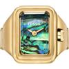 FOSSIL Orologio da donna Raquel, movimento al quarzo a due lancette con cinturino in acciaio inossidabile, 14 mm, Tono oro e verde petrolio