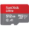 SanDisk SanDisk Ultra - Scheda di memoria flash (adattatore da microSDXC a SD in dotazione) - 512 GB - Class 10 - UHS-I microSDXC SDSQUNR-512G-GN6TA