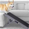 PRIORPET Rampa per Cani Piccoli o Grandi - Regolabile 18-53 cm - Legno di Betulla - La Piattaforma Si Collega Perfettamente - Rampa Pieghevole - Grigio