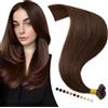 Elailite Extension Cheratina 1 Grammo Capelli Veri 50 Ciocche 50g - 100% Remy Human Hair Extensions Keratin Capelli Indiani (40cm #4 Marrone Cioccolato)