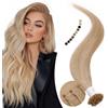 Elailite Extension Cheratina Capelli Veri 1 Grammo Biondi, 25 Ciocche 100% Human Hair Indiani 35cm 20g #24 Biondo Chiaro