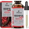 Kanzy Olio di Rosa Mosqueta Puro al 100% Bio 120ml Olio di Rosa Canina Biologico, Spremuto a Freddo, Vegano e Non Raffinato Rosehip Oil per Viso, Corpo, Capelli, Pelle, e Mani
