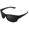 URAQT Occhiali da Sole Polarizzati Sportivi Avvolgenti Unisex - Protezione UV e Alla Guida - Con Panno per Pulizia
