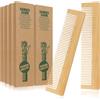 COM-FOUR® 10x pettini per capelli in bambù - pettini in legno - pettine per parrucchieri a denti fini - pettine tascabile pratico e robusto - 13,5 cm (10 pezzi - marrone naturale)