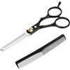 LOPHE Forbici da Parrucchiere, 2Pcs 5,7 Pollici Kit Forbici per Capelli, Forbici Sfoltire & Pettine Capelli, Kit Barbiere per Taglio di Capelli da Fai da te/Casa/Barbiere