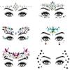 URAQT Viso Gemme, 6 PCs Strass Viso Gemme Adesivi,Strass Gemme Festival Glitter, Viso Corpo Gioielli