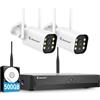 Jennov 5MP Kit Telecamere WiFi Esterne, 10CH 5MP NVR mit 2X Telecamera IP con grandangolo a 120°, Registrazione 24/7, Rilevamento Persona, Audio Bidirezionale, Visione Notturna a Colori, 500G HDD