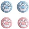 eXtremeRate PlayVital Copri Analogici per Nintendo Switch/OLED Joycon,Cover Levette Analogiche Silicone Thumb Grip Cap per Nintendo Switch Lite(Zampa di Gatto)-Celeste&Rosa