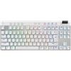 Logitech G PRO X TKL LIGHTSPEED tastiera gaming wireless, design ultraportatile senza tastierino numerico, LIGHTSYNC RGB, tasti PBT, switch tattili (GX Brown), US International QWERTY, PC - Bianco