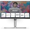AOC Q27U3CV Graphic Pro Monitor QHD da 27 pollici, altoparlante, altezza regolabile, HDR400 2560x1440, 75 Hz, HDMI, DisplayPort ingresso/uscita, USB-C 96 W PD, Hub USB nero, 27 pollice QHD IPS
