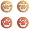 eXtremeRate PlayVital Copri Analogici per Nintendo Switch/OLED Joycon,Cover Levette Analogiche Silicone Thumb Grip Cap per Nintendo Switch Lite(Zampa di Gatto)-Giallo&Arancione