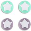 eXtremeRate PlayVital Copri Levette Analogiche per Nintendo Switch Joycon/Lite/OLED Cover Stick Analogici in Silicone Protettiva Thumb Grips Cappucci Gommini-Stella(Viola Grigiastro Scuro&Menta Verde)