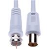 Keple Coaxial Coassiale Antenna F Connettore Maschio Plug to RF M-Maschio Cava per Satellitare Sat Freesat Sky Virgin BT TV HDTV DVB DVD Radio/Coax Freeview - 1 m Bianco