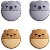 eXtremeRate PlayVital Copri Analogici per Nintendo Switch/OLED Joycon,Cover Levette Analogiche Silicone Thumb Grip Cap per Nintendo Switch Lite-Orso Bruno&Koala