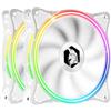 EMPIRE GAMING - Ventola di Case per PC Gamer da 2x120 MM - Flusso d'aria elevato - RGB Indirizzabile LED PWM 3 Pin 5 Volt - Dual Loop - Silenzioso - Raffreddamento 12 cm - Bianco