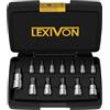 LEXIVON Chiavi Torx per avvitatore a batteria, chiavi a bussola antimanomissione, per Milwaukee, Makita, chiave dinamometrica e chiave a cricchetto, 13 Pezzi EU T8- T60 (LX-146)