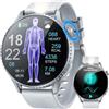 idomars Orologio Smartwatch Uomo Cardiofrequenzimetro Orologi: 1.56" AMOLED Intelligenti Watch con ECG HRV Sonno 𝐆li𝐜𝐞𝐦𝐢𝐚 Pressione Sanguigna SOS Pulsante Torcia LED Sportive Compatibile Android iOS
