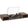 Udreamer Giradischi con 2 altoparlanti stereo doppio, giradischi vintage Bluetooth 5.3 supporta 3 velocità, AUX-In, RCA Line, USB, riproduzione wireless, caffè