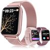 Loekneue New Smartwatch Donna con Chiamate Bluetooth 5.3 1.83" Orologio con del Sonno del Monitor Della Frequenza Cardiaca SpO2 Ciclo Mestruale IP68 Fitness Pedometro Android IOS (Rosa)