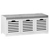 SoBuy Panca Scarpiera Ingresso con Seduta - Scarpiera Salvaspazio con Contenitore, Cassapanca Porta Scarpe Slim per Corridoio o Camera, Bianco, 105x35x43cm, Portata 120kg - FSR23-W