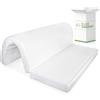 EVERGREENWEB MATERASSI & BEDS EVERGREENWEB - Materasso Matrimoniale 140x190 H 10 cm Pieghevole su Seduta per Divano Letto, Prontoletto, Lastra in Poliuretano Ortopedico, Rivestimento con Laccetti di Fissaggio, Mod. Bed Sofa