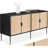 TecTake® credenza moderna, madia soggiorno, consolle ingresso, credenza cucina, mobile ingresso, mobile salotto moderno, madia cucina 2 scomparti, design in stile Boho - 150 x 47 x 77 cm