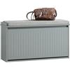 SoBuy Panca Scarpiera da Ingresso - Scarpiera Salvaspazio Slim in Legno, Panca Contenitore per 6-8 Paia di Scarpe, 155kg di Carico, Grigio, 80x26x45cm, FSR98-L-HG