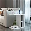 [en.casa] Consolle da Divano (AxLxP) 50 x 50 x 30 cm Tavolino Basso Laterale a 2 Scomparti - Orientamento Orizzontale o Verticale - Bianco