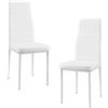 [en.casa] Set di 2 Sedie da Sala Pranzo Sedie Eleganti con Schienale Alto e Sedute Imbottite Rivestimento in Similpelle - Bianco