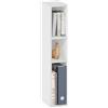 Furinno Fulda libreria salvaspazio a 3 ripiani, larghezza 15 cm, bianco