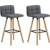SoBuy® 2 x Sgabelli alta da Bar con poggiapiedi e Schienale,sedie cucina, FST50-DGX2,IT