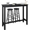 WOLTU Tavolo Alto con 2 Sgabelli, Set Pranzo per Cucina, Sala da Pranzo, Isola da Cucina, Sgabelli Rotondi, Struttura in Metallo, Design Industriale, Nero