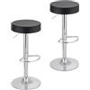 Baroni Home2 Sgabelli Bar Girevole con Altezza Regolabile, Base Cromata con Poggiapiedi e Fondo Antigraffio, Sgabello Cucina, Ristorante, Penisola, Facile da Montare, 35x45x59-79 cm Nero, 2 Pezzi