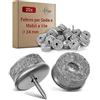 LouMaxx Feltro per sedia con viti rotonde, Ø 24 mm, grigio - feltrini per sedie con 6 mm di spessore in feltro e metallo - Feltro per sedie e viti - Premium per mobili - 20 pezzi