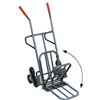 Ribimex Carrello a 6 Ruote per Carichi Fino a 250 kg, Ideale per Salire e Scendere le Scale, 3 Ruote in Nylon con Diametro 140 mm, Struttura in Metallo Verniciato con Pedana Pieghevole - PRCD6R
