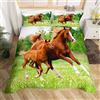 Homemissing Set di biancheria da letto per cavalli al galoppo, per bambini, ragazzi, ragazze, adolescenti, morbido, 3D, set copripiumino per letto singolo